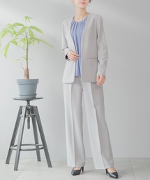 festinalente（フェスティナレンテ）の「【洗える*ストレッチ】ノーカラー セミワイド セットアップ（スーツセット）」