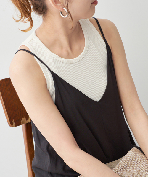 Spick & Span（スピックアンドスパン）の「カップ付きT/Cアメスリタンク（タンクトップ・レディース・ホワイト系その他/ブラウン/モカ/アイボリー/チャコールグレー・36/38）」の3枚目の写真