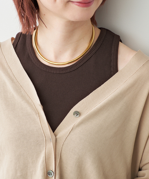 Spick & Span（スピックアンドスパン）の「カップ付きT/Cアメスリタンク（タンクトップ・レディース・ホワイト系その他/ブラウン/モカ/アイボリー/チャコールグレー・36/38）」の4枚目の写真