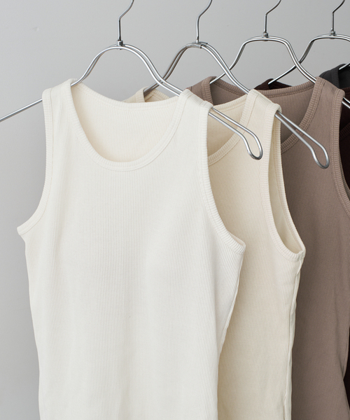 Spick & Span（スピックアンドスパン）の「カップ付きT/Cアメスリタンク（タンクトップ・レディース・ホワイト系その他/ブラウン/モカ/アイボリー/チャコールグレー・36/38）」の7枚目の写真