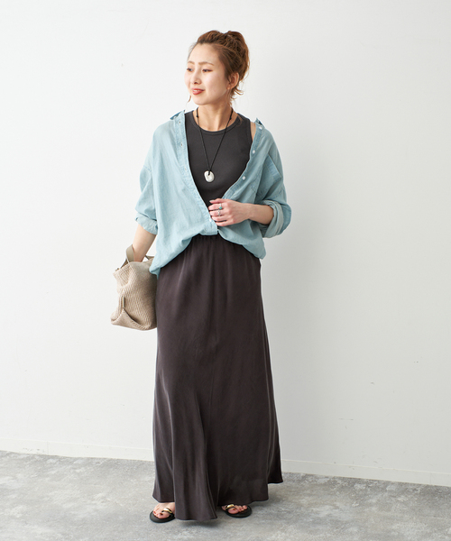 Spick & Span（スピックアンドスパン）の「カップ付きT/Cアメスリタンク（タンクトップ・レディース・ホワイト系その他/ブラウン/モカ/アイボリー/チャコールグレー・36/38）」の9枚目の写真