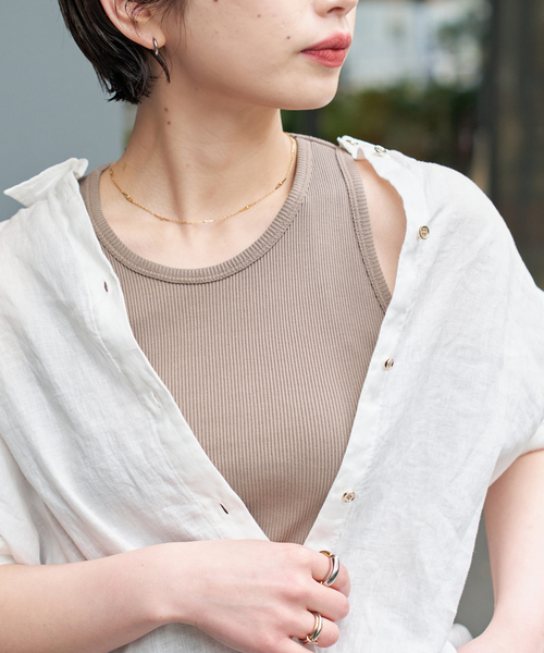 Spick & Span（スピックアンドスパン）の「カップ付きT/Cアメスリタンク（タンクトップ・レディース・ホワイト系その他/ブラウン/モカ/アイボリー/チャコールグレー・36/38）」の18枚目の写真