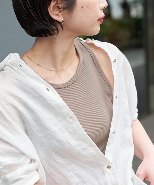 Spick & Span（スピックアンドスパン）の「カップ付きT/Cアメスリタンク（タンクトップ・レディース・ホワイト系その他/ブラウン/モカ/アイボリー/チャコールグレー・36/38）」の19枚目の写真