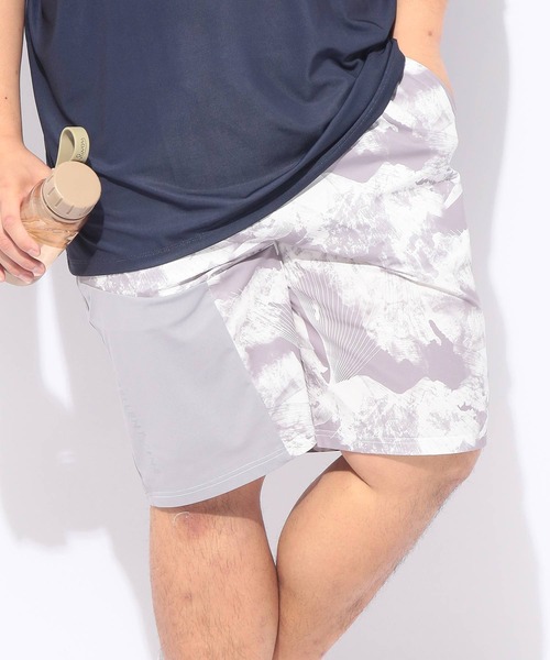 EXCELLENT FINE(エクセレント ファイン)の「ジャージ ショートパンツ 総柄 メンズ 大きいサイズ ドライ ストレッチ ウエストゴム ジャージパンツ EXCELLENT FINE (エクセレントファイン)(その他パンツ・メンズ・ライトグレー/ブルー/ブラック・X1(3L~4L)/X2(4L~5L)/X3(6L~7L))」の2枚目の写真