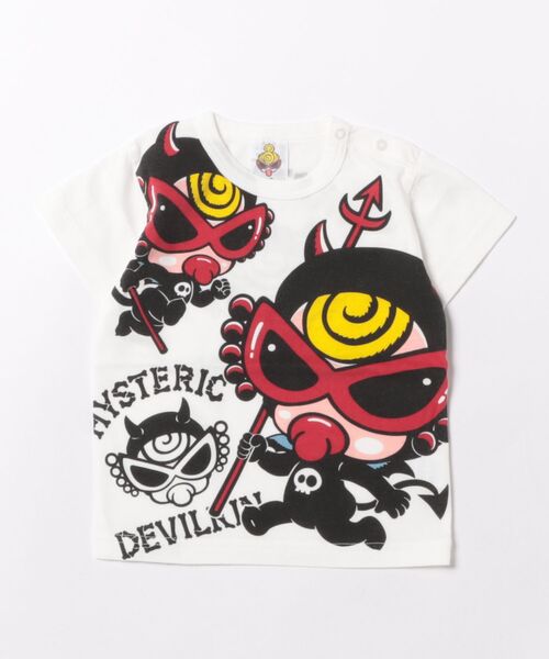 HYSTERIC MINI(ヒステリックミニ)の「トコトコ DEVILKIN 半袖Tシャツ(Tシャツ/カットソー・キッズ・ホワイト/レッド/ブラック・80/90)」の2枚目の写真
