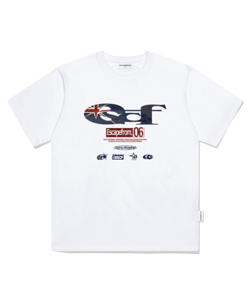 ESCAPEFROM(エスケープフロム)の「ブリティッシュビンテージ ESCFロゴコラージュプリントオーバーサイズ半袖Tシャツブラック(Tシャツ/カットソー・レディース・その他・SMALL/MEDIUM/LARGE)」の3枚目の写真