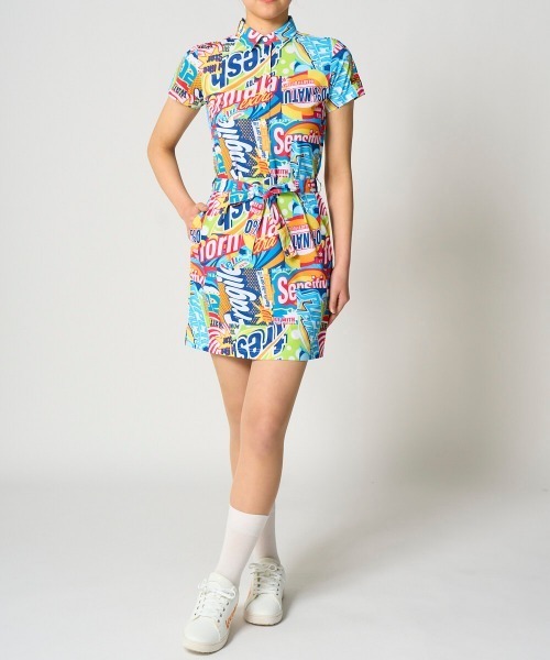 Loudmouth(ラウドマウス)の「【Loudmouth:ラウドマウス】レディースプレミアムカノコワンピース ゴルフ 通気性 速乾性(ワンピース・レディース・その他8/その他6/その他9/その他7/ホワイト×ブラック・MEDIUM/LL/LARGE/SMALL)」の3枚目の写真