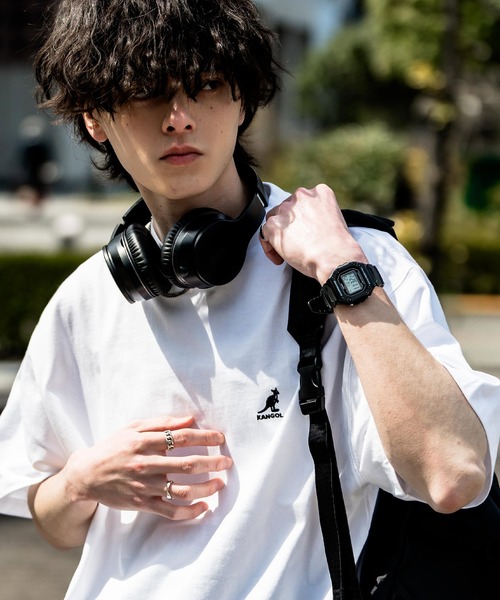 KANGOL(カンゴール)の「KANGOL オーバーサイズ別注コラボ接触冷感ワンポイントロゴ刺繍半袖Tシャツ(Tシャツ/カットソー・メンズ・ブラック/ベージュ/チャコール/ネイビー/ピンク/ホワイト・M/L/XL)」の9枚目の写真