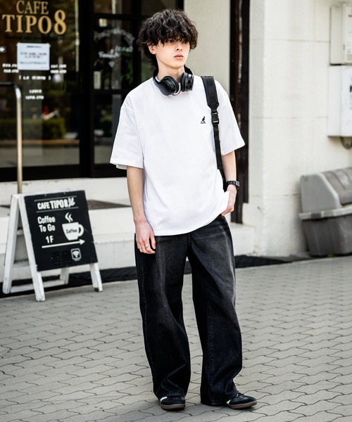 KANGOL(カンゴール)の「KANGOL オーバーサイズ別注コラボ接触冷感ワンポイントロゴ刺繍半袖Tシャツ(Tシャツ/カットソー・メンズ・ブラック/ベージュ/チャコール/ネイビー/ピンク/ホワイト・M/L/XL)」の10枚目の写真