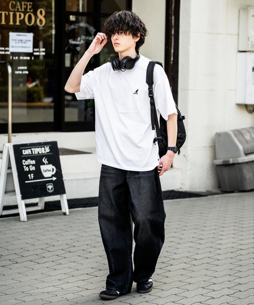 KANGOL(カンゴール)の「KANGOL オーバーサイズ別注コラボ接触冷感ワンポイントロゴ刺繍半袖Tシャツ(Tシャツ/カットソー・メンズ・ブラック/ベージュ/チャコール/ネイビー/ピンク/ホワイト・M/L/XL)」の11枚目の写真