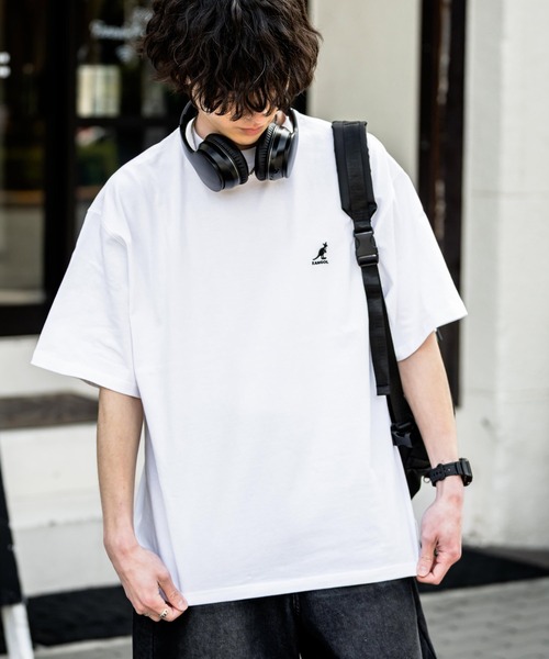 KANGOL(カンゴール)の「KANGOL オーバーサイズ別注コラボ接触冷感ワンポイントロゴ刺繍半袖Tシャツ(Tシャツ/カットソー・メンズ・ブラック/ベージュ/チャコール/ネイビー/ピンク/ホワイト・M/L/XL)」の12枚目の写真