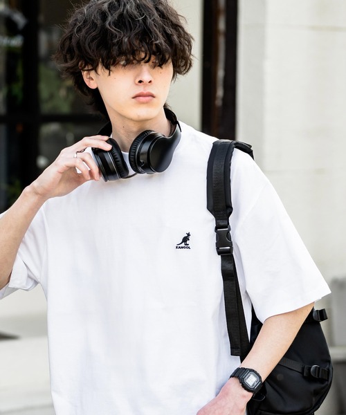 KANGOL(カンゴール)の「KANGOL オーバーサイズ別注コラボ接触冷感ワンポイントロゴ刺繍半袖Tシャツ(Tシャツ/カットソー・メンズ・ブラック/ベージュ/チャコール/ネイビー/ピンク/ホワイト・M/L/XL)」の13枚目の写真
