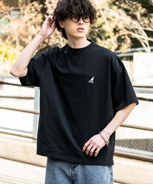 KANGOL(カンゴール)の「KANGOL オーバーサイズ別注コラボ接触冷感ワンポイントロゴ刺繍半袖Tシャツ(Tシャツ/カットソー・メンズ・ブラック/ベージュ/チャコール/ネイビー/ピンク/ホワイト・M/L/XL)」の15枚目の写真