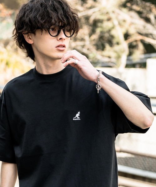 KANGOL(カンゴール)の「KANGOL オーバーサイズ別注コラボ接触冷感ワンポイントロゴ刺繍半袖Tシャツ(Tシャツ/カットソー・メンズ・ブラック/ベージュ/チャコール/ネイビー/ピンク/ホワイト・M/L/XL)」の16枚目の写真