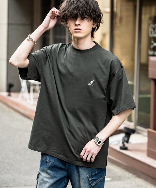 KANGOL(カンゴール)の「KANGOL オーバーサイズ別注コラボ接触冷感ワンポイントロゴ刺繍半袖Tシャツ(Tシャツ/カットソー・メンズ・ブラック/ベージュ/チャコール/ネイビー/ピンク/ホワイト・M/L/XL)」の20枚目の写真