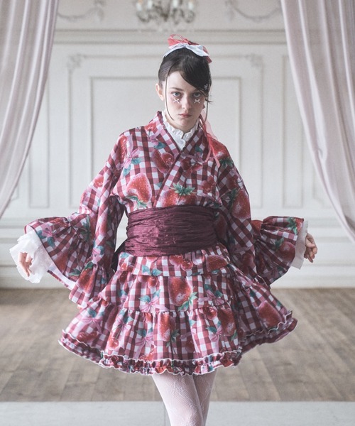 Lovilyn（ラヴィリン）の「【再販】浴衣ミニスカート（スカート・レディース・レッド/ホワイト/ブルー・MEDIUM/SMALL）」の3枚目の写真