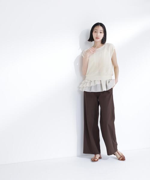 NATURAL BEAUTY BASIC(ナチュラルビューティーベーシック)の「ニットセットティアードキャミ(ニット/セーター・レディース・ブラウン/ブルー/オフホワイト・フリ-)」の11枚目の写真