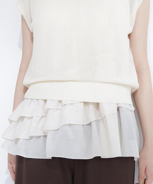 NATURAL BEAUTY BASIC(ナチュラルビューティーベーシック)の「ニットセットティアードキャミ(ニット/セーター・レディース・ブラウン/ブルー/オフホワイト・フリ-)」の22枚目の写真