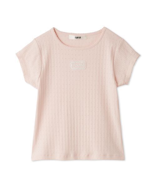 FURFUR(ファーファー)の「【WEB限定カラー】レースワッペンコンパクトTシャツ(Tシャツ/カットソー・レディース・ホワイト/レッド/ピンク/アイボリー/ブラック・F)」の2枚目の写真