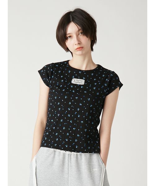 FURFUR(ファーファー)の「【WEB限定カラー】レースワッペンコンパクトTシャツ(Tシャツ/カットソー・レディース・ホワイト/レッド/ピンク/アイボリー/ブラック・F)」の22枚目の写真