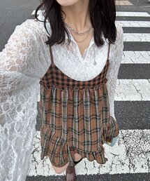 CIAOPANIC | レトロチェックギャザーチュニックキャミワンピース(チュニック)