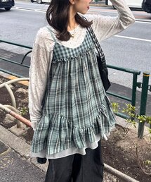 CIAOPANIC | レトロチェックギャザーチュニックキャミワンピース(チュニック)
