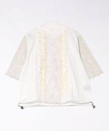 H.A.K（ハク）の「ヴィンテージラッセルレース＋サイロプレミアム天竺フリルカットソー（Tシャツ/カットソー）」