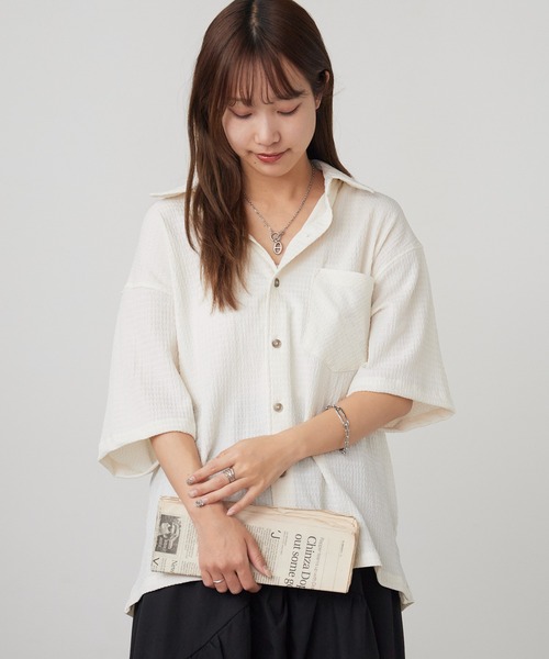ROOPTOKYO(ループトウキョウ)の「楊柳半袖シャツ 2026年 夏 夏服(シャツ/ブラウス・メンズ・ホワイト/ブラック/カーキ・M/L)」の21枚目の写真