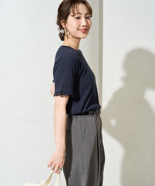 FREAK'S STORE(フリークスストア)の「限定展開 <抗菌防臭・接触冷感>MINT(ミント) テレコ メロー 半袖 Tシャツ(Tシャツ/カットソー・レディース・ネイビー/オレンジ/モカ/ライトグレー/ナチュラル/ブラック・フリ-)」の18枚目の写真