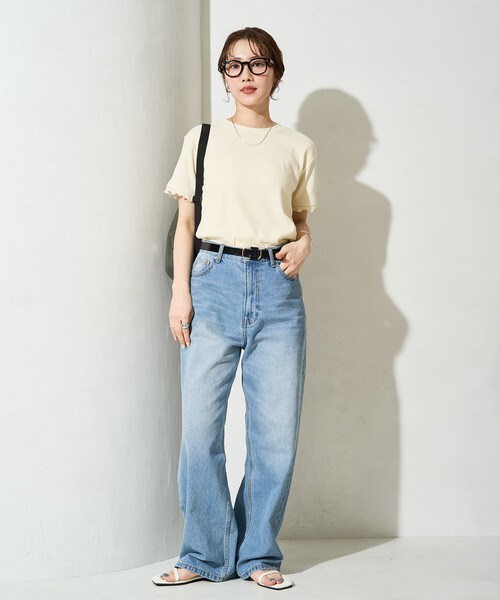 FREAK'S STORE(フリークスストア)の「限定展開 <抗菌防臭・接触冷感>MINT(ミント) テレコ メロー 半袖 Tシャツ(Tシャツ/カットソー・レディース・ネイビー/オレンジ/モカ/ライトグレー/ナチュラル/ブラック・フリ-)」の22枚目の写真