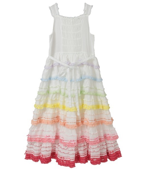 PINK HOUSE(ピンクハウス)の「かき氷グラデーションフリルワンピース(ワンピース・レディース・ホワイト×ブルー/ブラック/ホワイト×ピンク/レインボー・フリー)」の10枚目の写真