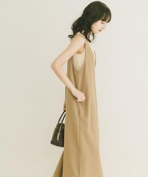 ITEMS URBANRESEARCH(アイテムズ アーバンリサーチ)の「『イージーケア/接触冷感/UVカット』SMOOTH LINEN TOUCH ジャンスカ(ジャンパースカート・レディース・キャメル/チャコールグレー・FREE)」の14枚目の写真