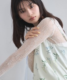 ストレッチレースクルーネックプルオーバー