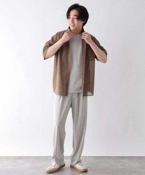 GLOBAL WORK(グローバルワーク)の「カイテキサマーシャツ/シアー/638151(シャツ/ブラウス・メンズ・ブラック/グレイッシュベージュ/グリーン/ブラウン/ネイビー・MEDIUM/SMALL/X-LARGE/LARGE)」の20枚目の写真
