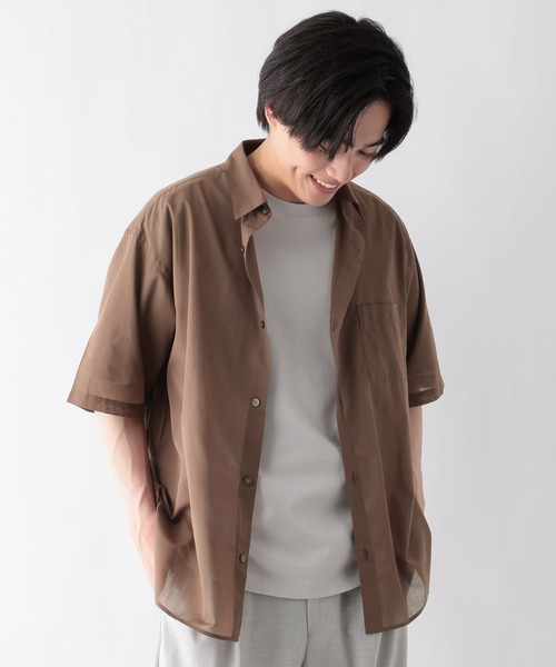 GLOBAL WORK(グローバルワーク)の「カイテキサマーシャツ/シアー/638151(シャツ/ブラウス・メンズ・ブラック/グレイッシュベージュ/グリーン/ブラウン/ネイビー・MEDIUM/SMALL/X-LARGE/LARGE)」の21枚目の写真