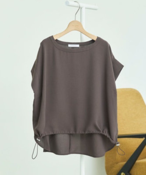 Doux archives(ドゥアルシーヴ)の「【UV・接触冷感・洗濯機可】ドロストPO(Tシャツ/カットソー・レディース・アイボリー/ブラウン/ブルーグレー・FREE)」の3枚目の写真