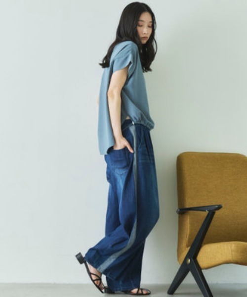Doux archives(ドゥアルシーヴ)の「【UV・接触冷感・洗濯機可】ドロストPO(Tシャツ/カットソー・レディース・アイボリー/ブラウン/ブルーグレー・FREE)」の7枚目の写真