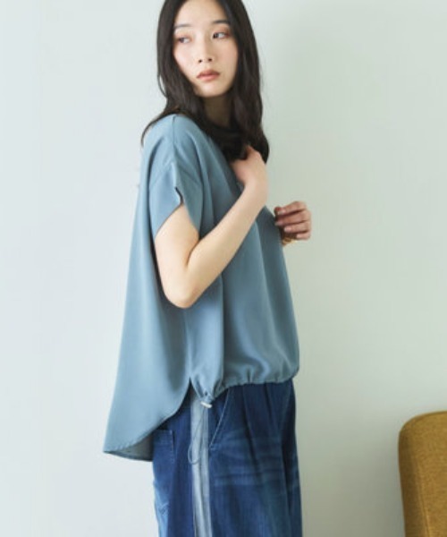 Doux archives(ドゥアルシーヴ)の「【UV・接触冷感・洗濯機可】ドロストPO(Tシャツ/カットソー・レディース・アイボリー/ブラウン/ブルーグレー・FREE)」の10枚目の写真
