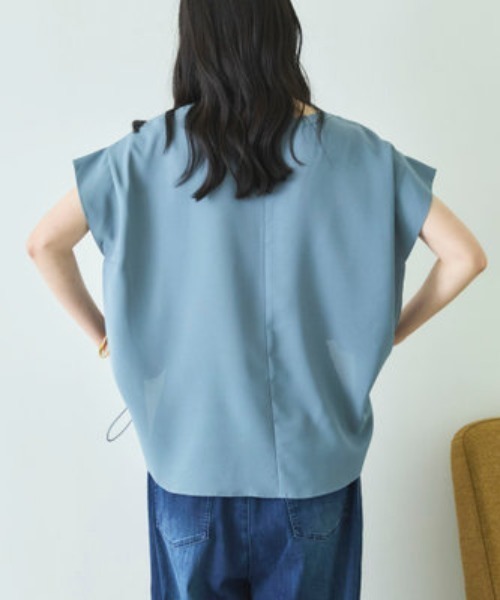 Doux archives(ドゥアルシーヴ)の「【UV・接触冷感・洗濯機可】ドロストPO(Tシャツ/カットソー・レディース・アイボリー/ブラウン/ブルーグレー・FREE)」の11枚目の写真