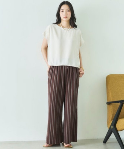Doux archives(ドゥアルシーヴ)の「【UV・接触冷感・洗濯機可】ドロストPO(Tシャツ/カットソー・レディース・アイボリー/ブラウン/ブルーグレー・FREE)」の12枚目の写真