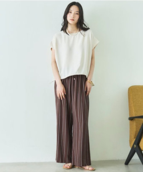 Doux archives(ドゥアルシーヴ)の「【UV・接触冷感・洗濯機可】ドロストPO(Tシャツ/カットソー・レディース・アイボリー/ブラウン/ブルーグレー・FREE)」の14枚目の写真