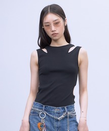 セール】NOTCH DESIGN TERECO RIB TOPS / ノッチデザインテレコリブ