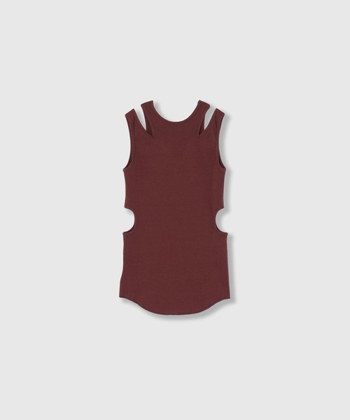 THINGS THAT MATTER（シングス ザット マター）の「NOTCH DESIGN TWO-WAY TANK TOP / ノッチ デザイン トゥーウェイ タンク トップ（タンクトップ・レディース・ブラック/ボルドー/ホワイト・FREE）」の6枚目の写真