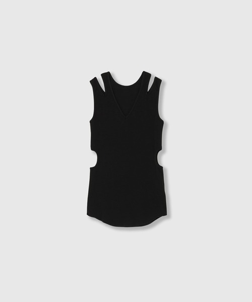 THINGS THAT MATTER（シングス ザット マター）の「NOTCH DESIGN TWO-WAY TANK TOP / ノッチ デザイン トゥーウェイ タンク トップ（タンクトップ・レディース・ブラック/ボルドー/ホワイト・FREE）」の7枚目の写真