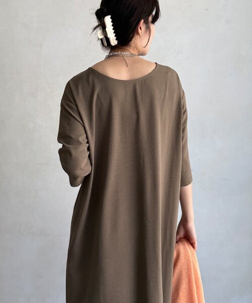 DouDou(ドゥドゥ)の「【WEB限定】前後2WAYワンピース(ワンピース・レディース・モカ/ブラック・FREE/TM)」の12枚目の写真