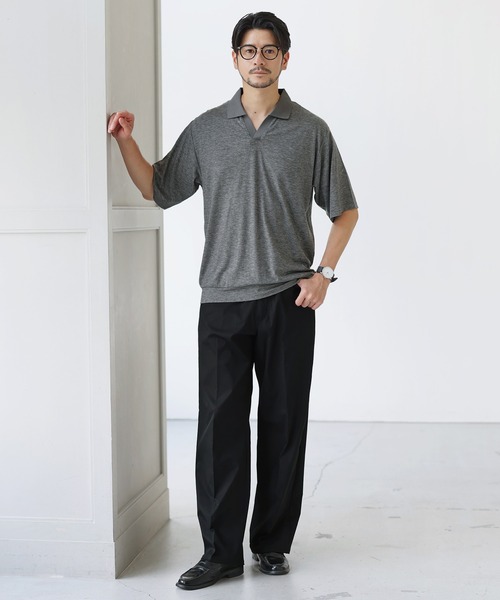 SPU(スプ)の「【接触冷感/ナチュラルストレッチ】ポリチノスラックス(スラックス・メンズ・ブラック/ベージュ/チャコール・S/L/XL/M)」の8枚目の写真