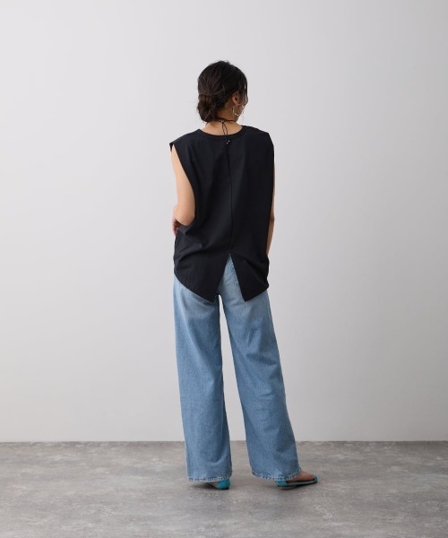 OandI(オーアンドアイ)の「シルケットノースリーブT(Tシャツ/カットソー・レディース・ホワイト/ブラック/ピンク/ブルー・FREE)」の6枚目の写真