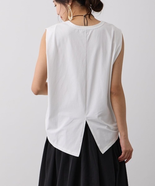 OandI(オーアンドアイ)の「シルケットノースリーブT(Tシャツ/カットソー・レディース・ホワイト/ブラック/ピンク/ブルー・FREE)」の16枚目の写真