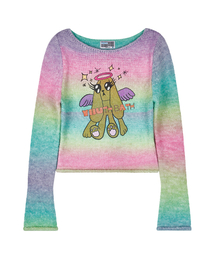 Color Gradation cropped knit_pink