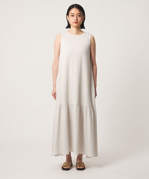 A DAY IN THE LIFE UNITED ARROWS（アデイインザライフユナイテッドアローズ）の「ヨウリュウ ティアードワンピース ‐ウォッシャブル‐＜A DAY IN THE LIFE＞（ワンピース・レディース・コバルトブルー/ブラック/オフホワイト・FREE）」の4枚目の写真